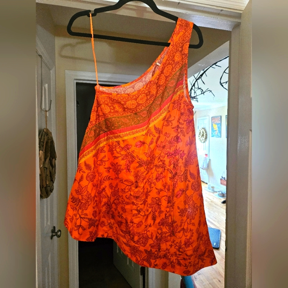 Free People One-Shoulder Top with Floral Design